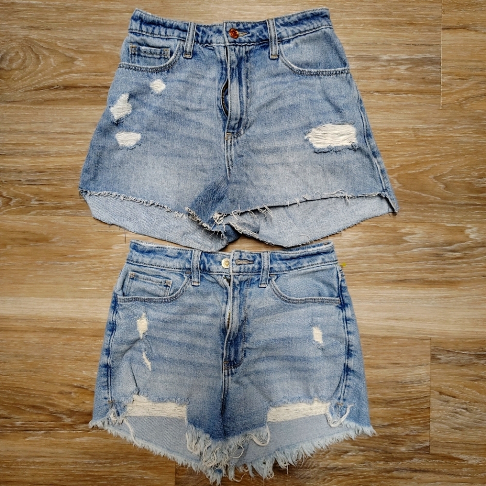 Distressed Denim Shorts